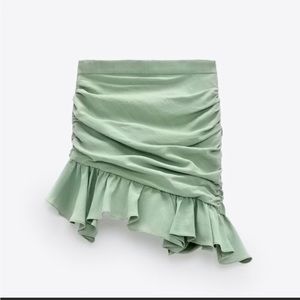 Zara Sage Green Mini Skirt